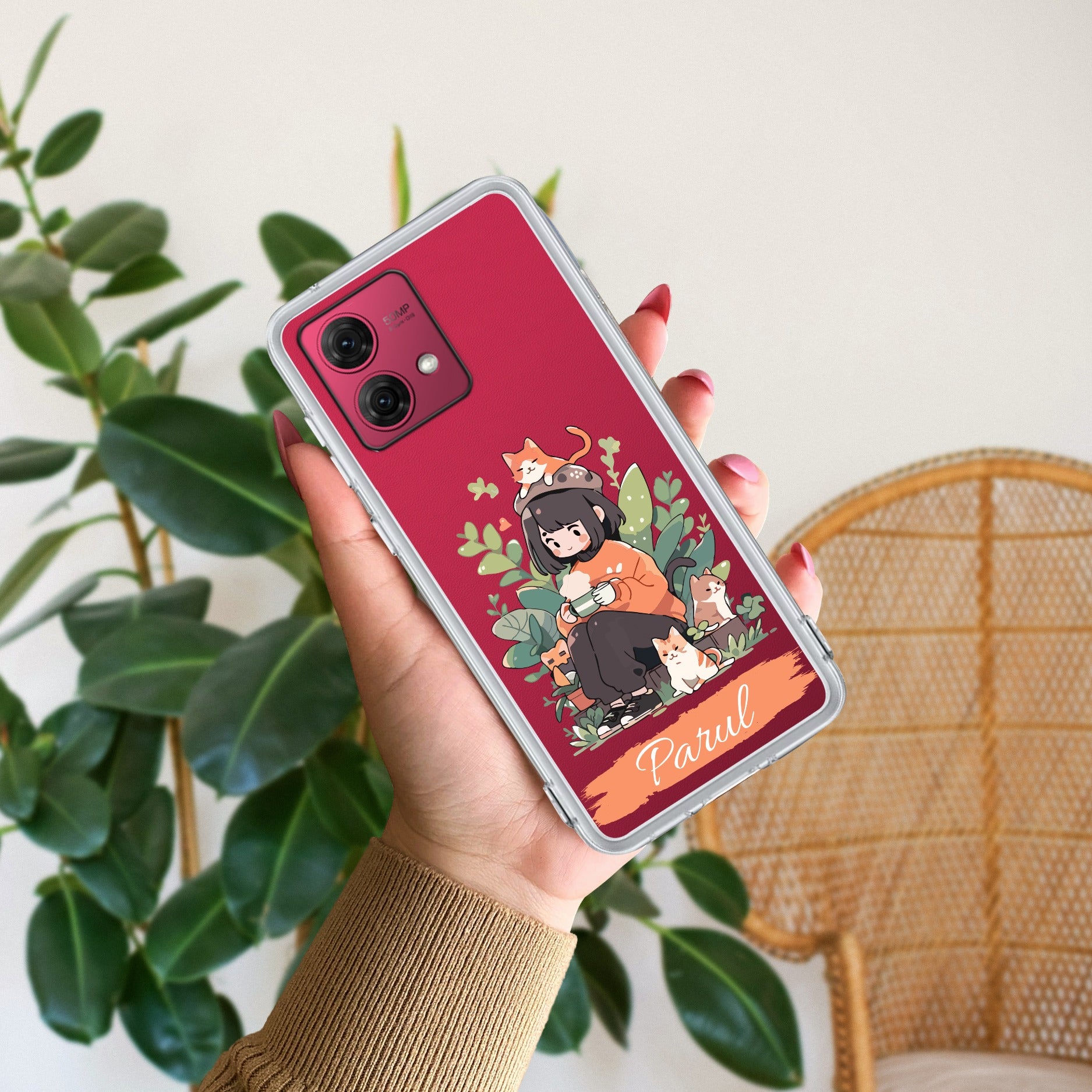 Cat Lover Customize Anti Yellow Case For Motorola G84 5G