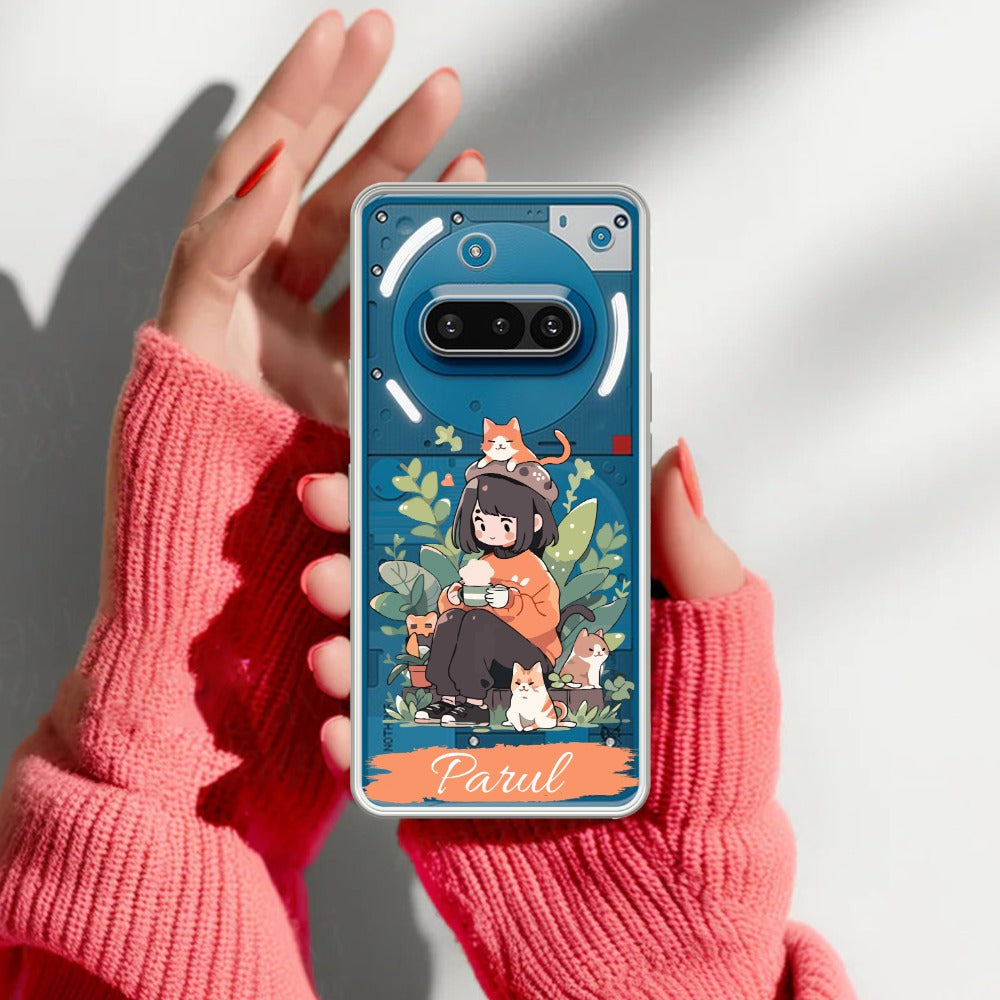 Cat Lover Customize Transparent Silicon Case For Nothing