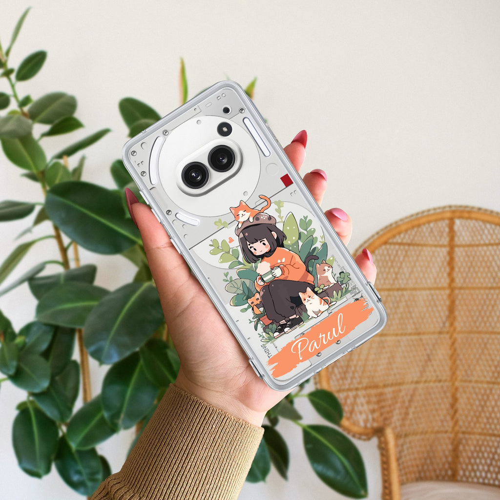Cat Lover Customize Anti Yellow Case For Nothing Phone 2a Plus