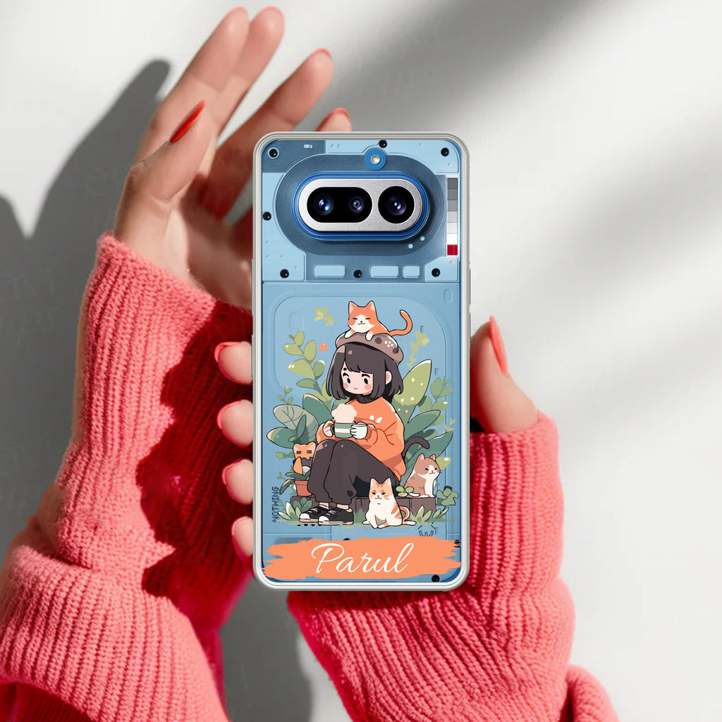 Cat Lover Customize Anti Yellow Case For Nothing Phone 4A 5G