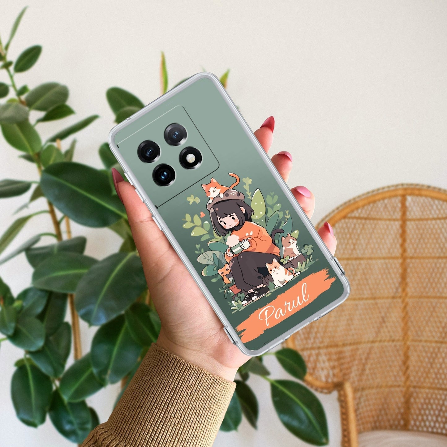 Cat Lover Customize Transparent Silicon Case For OnePlus