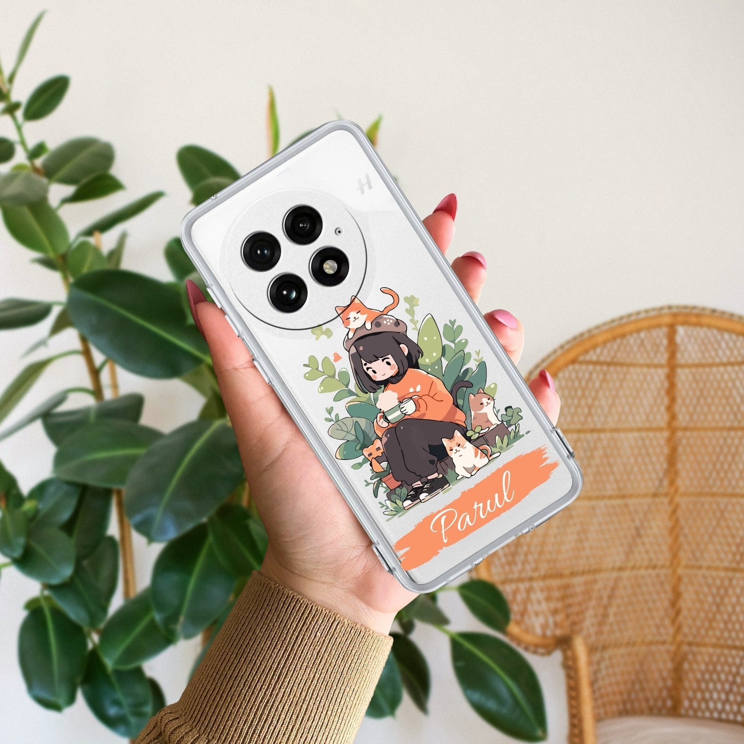 Cat Lover Customize Transparent Silicon Case For OnePlus