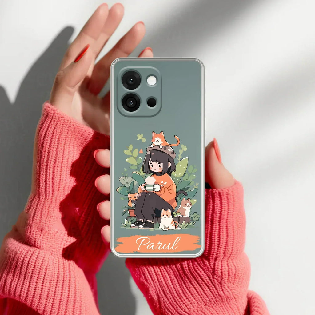 Cat Lover Customize Transparent Silicon Case For OnePlus 8t / OnePlus 9R