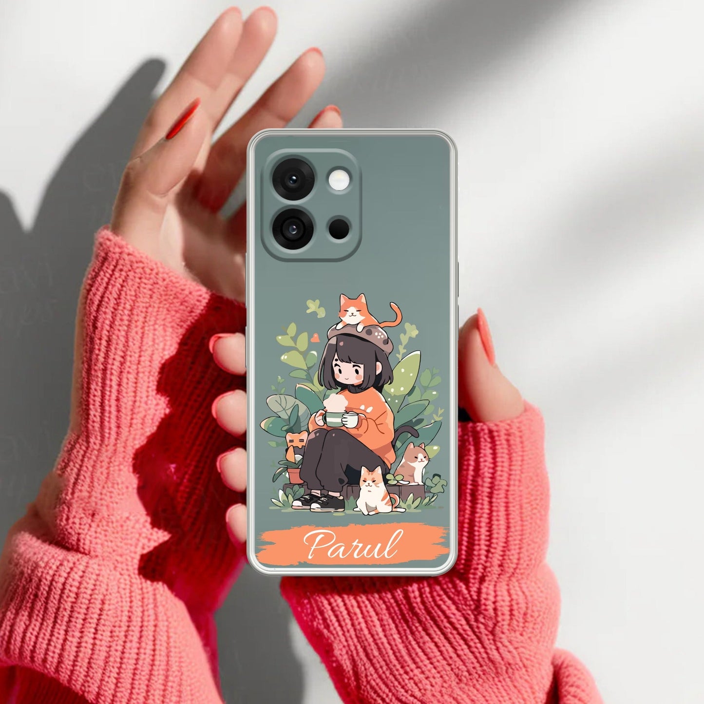Cat Lover Customize Transparent Silicon Case For OnePlus