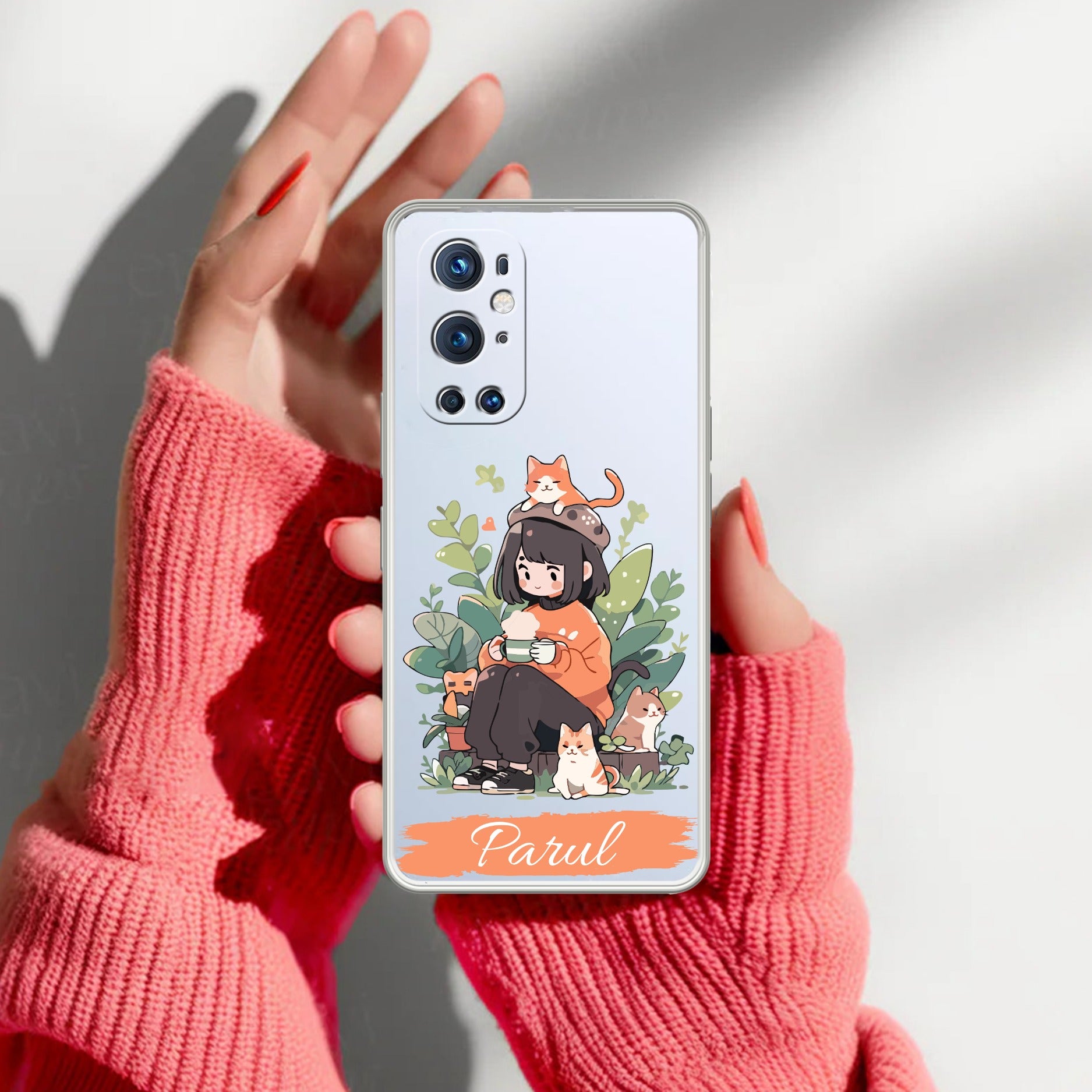Cat Lover Customize Transparent Silicon Case For OnePlus