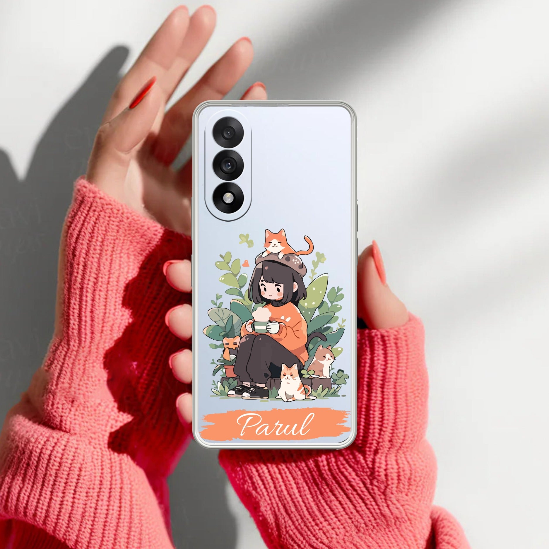 Cat Lover Customize Transparent Silicon Case For OnePlus
