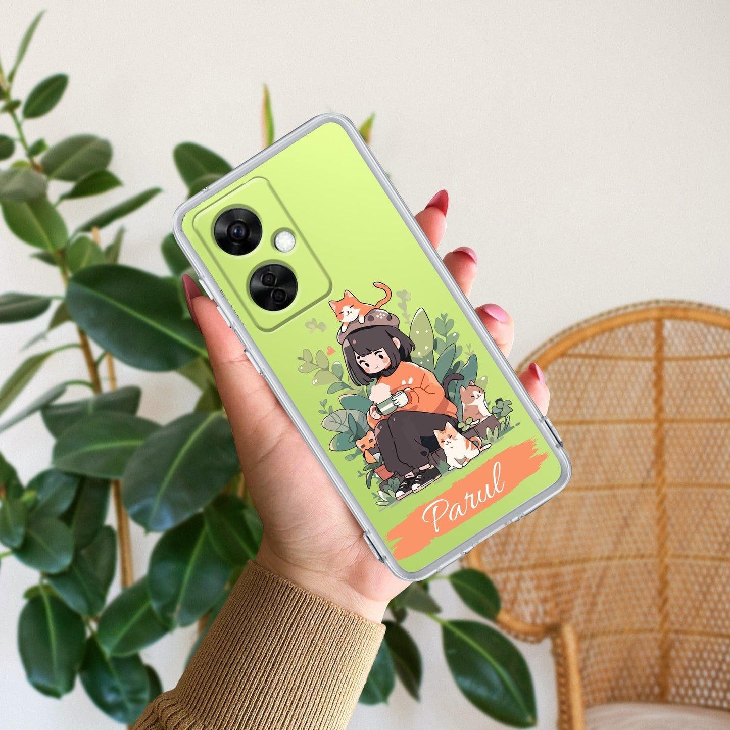 Cat Lover Customize Transparent Silicon Case For OnePlus
