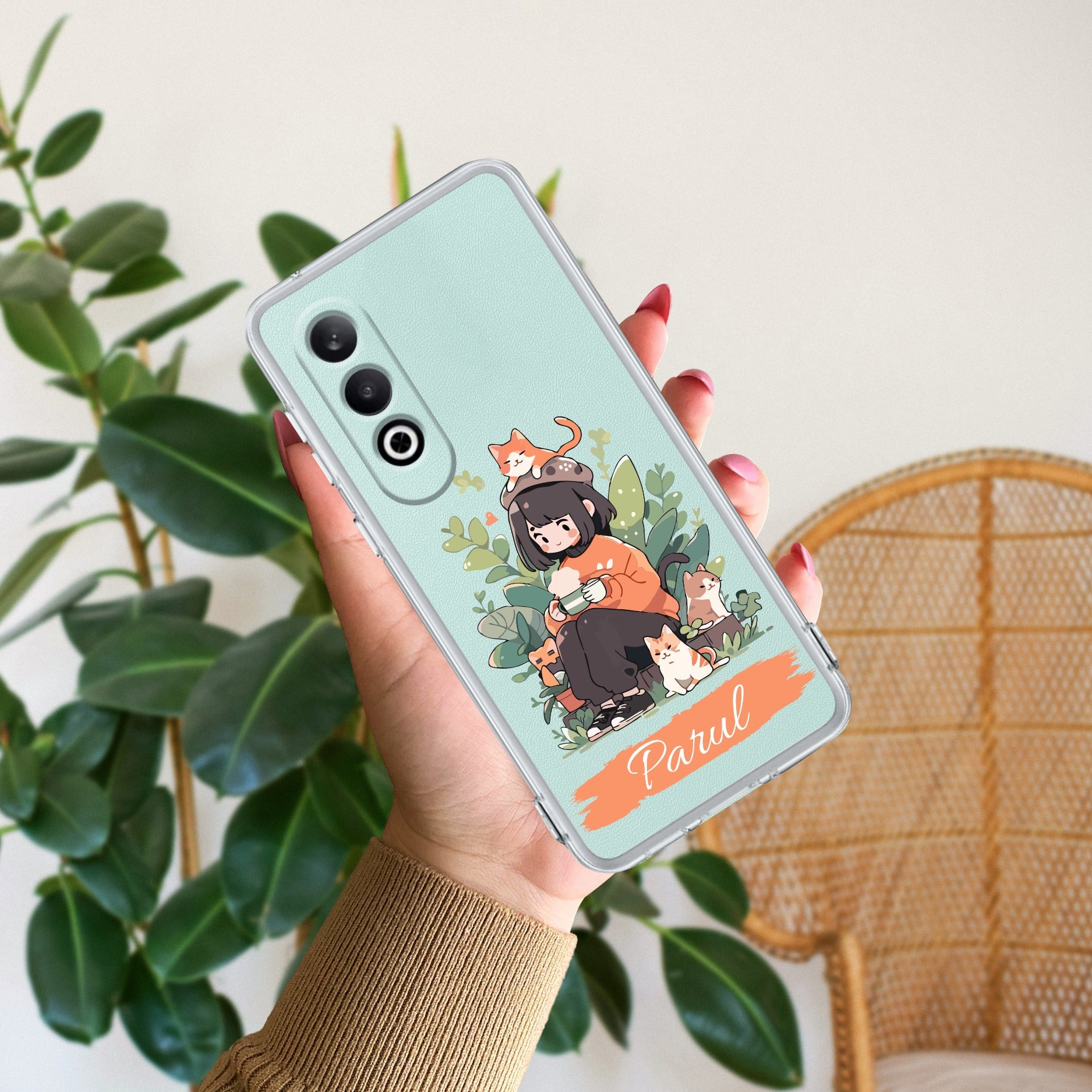 Cat Lover Customize Anti Yellow Case For OnePlus Nord CE 4 5G