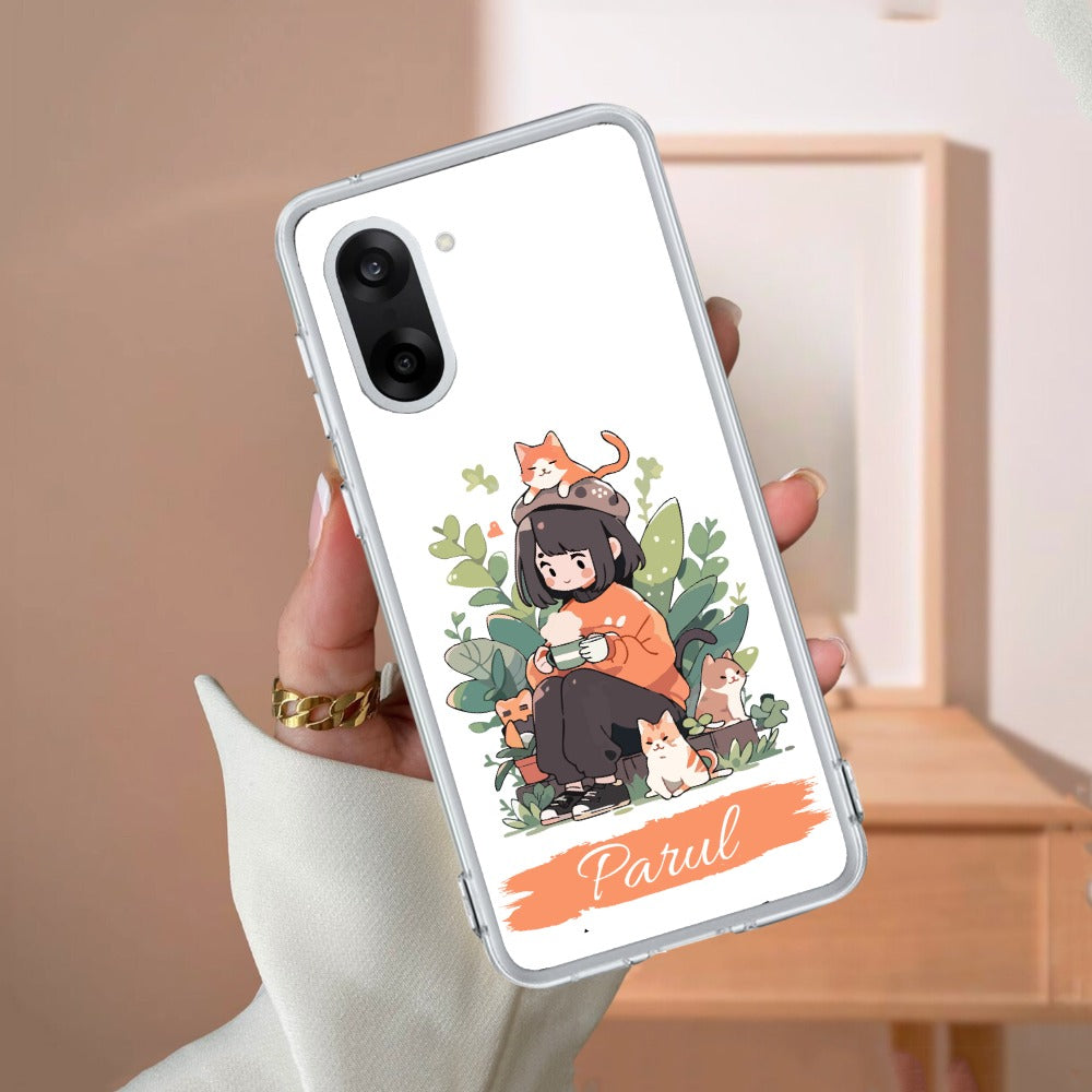 Cat Lover Customize Transparent Silicon Case For OnePlus
