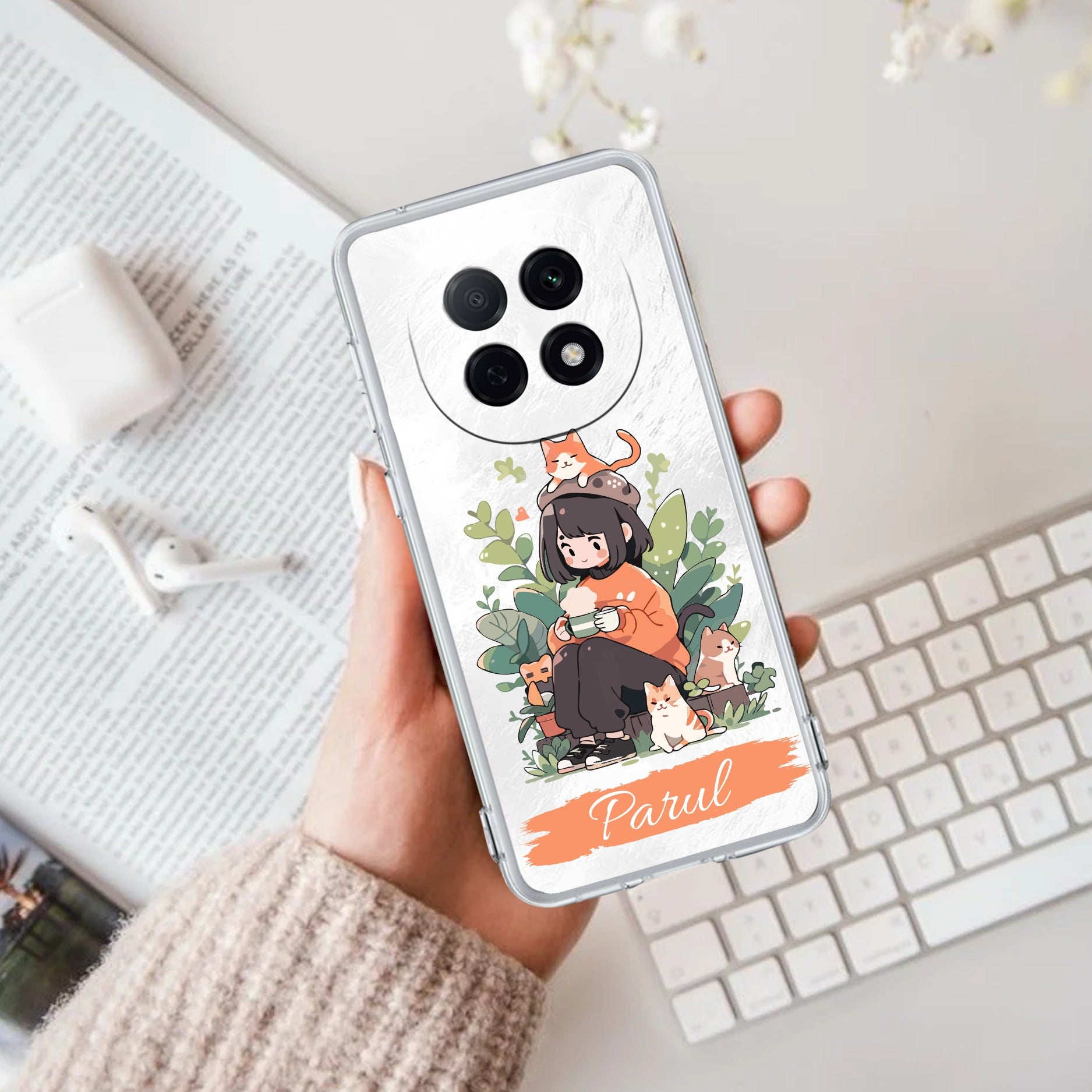 Cat Lover Customize Anti Yellow Case For Oppo F29 Pro 5G
