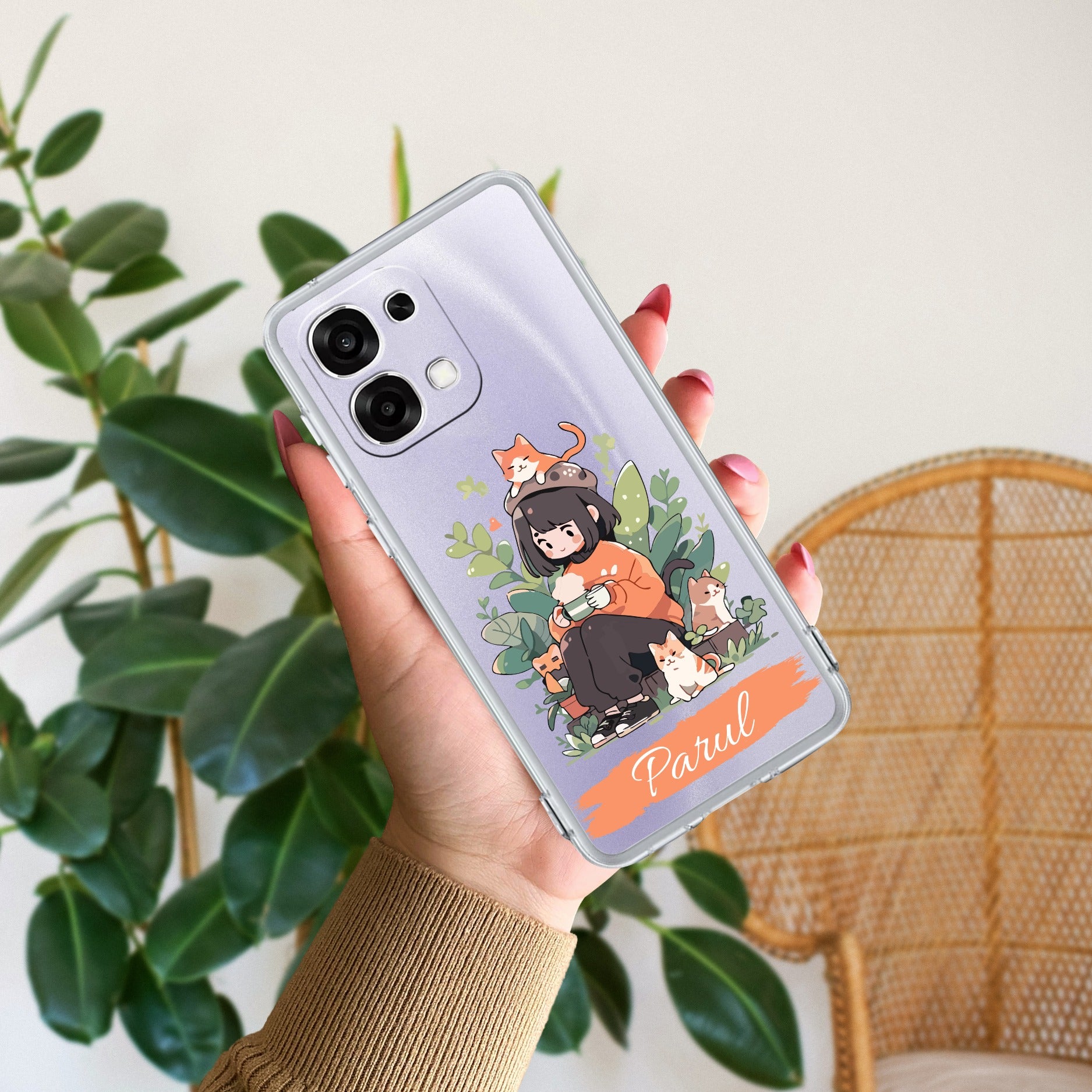Cat Lover Customize Transparent Silicon Case For Oppo F33 5G
