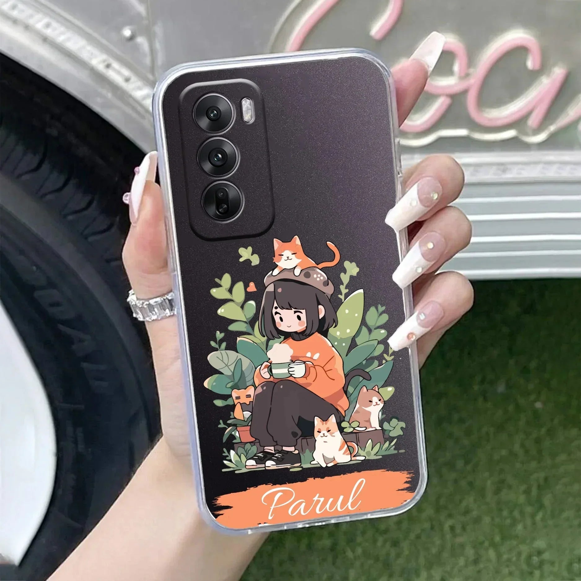 Cat Lover Customize Anti Yellow Case For Oppo Reno 12 Pro 5G