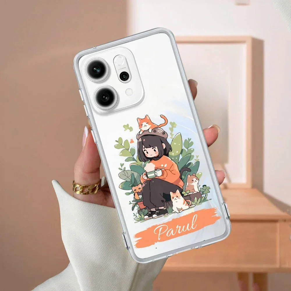 Cat Lover Customize Anti Yellow Case For OPPO Reno 14 Pro 5G