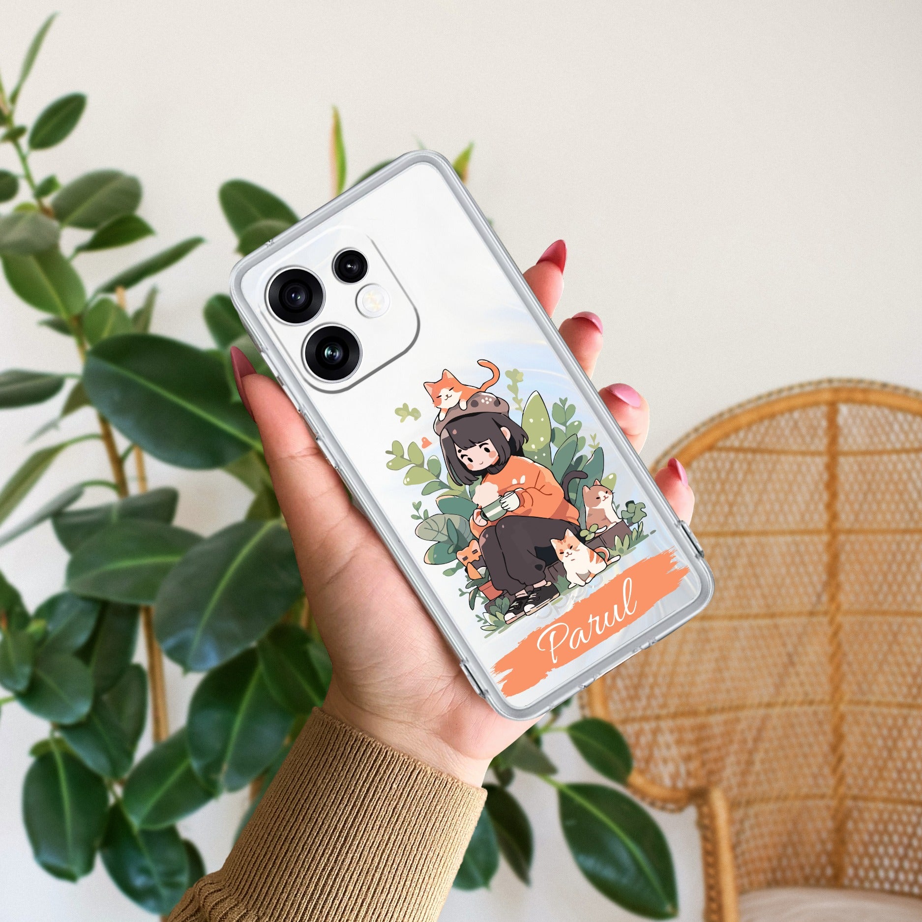Cat Lover Customize Anti Yellow Case For Oppo Reno 16 5G