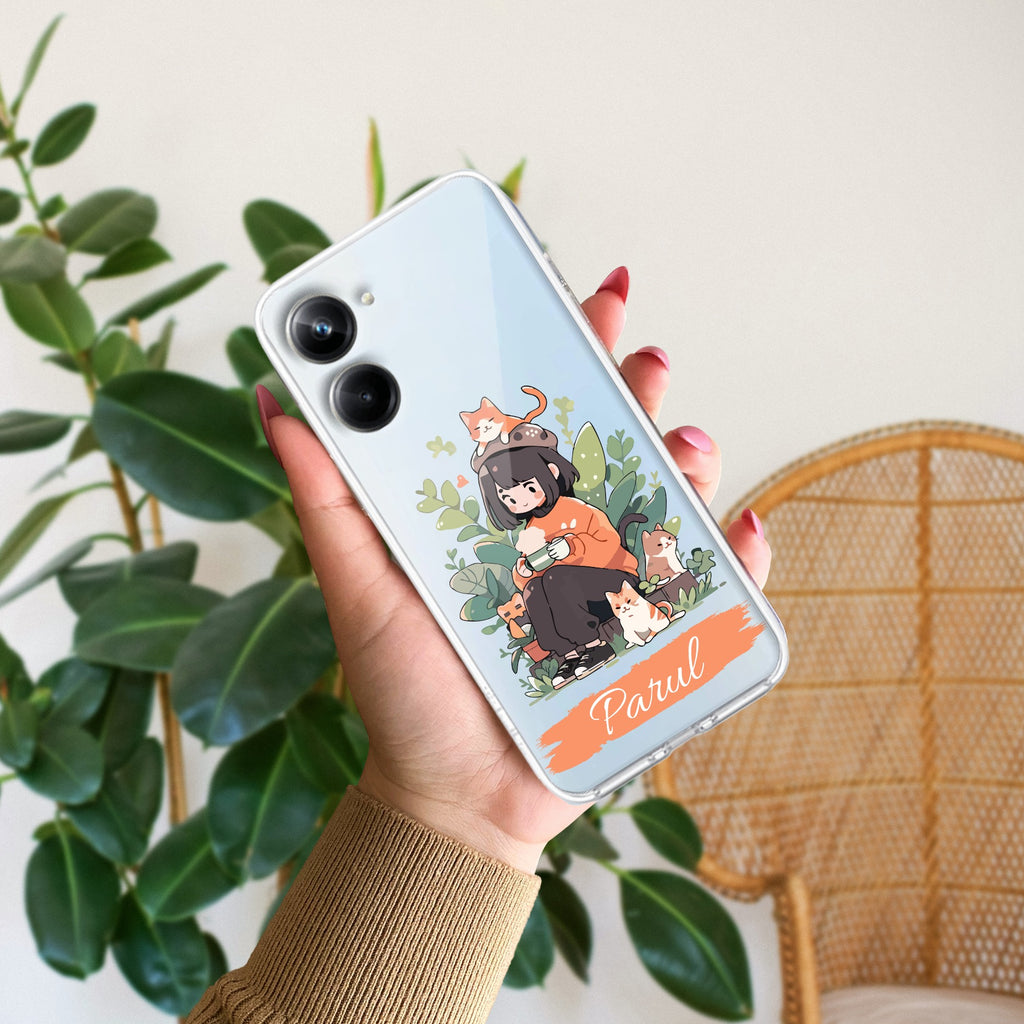 Cat Lover Customize Anti Yelllow Case For Realme 10 Pro 5G