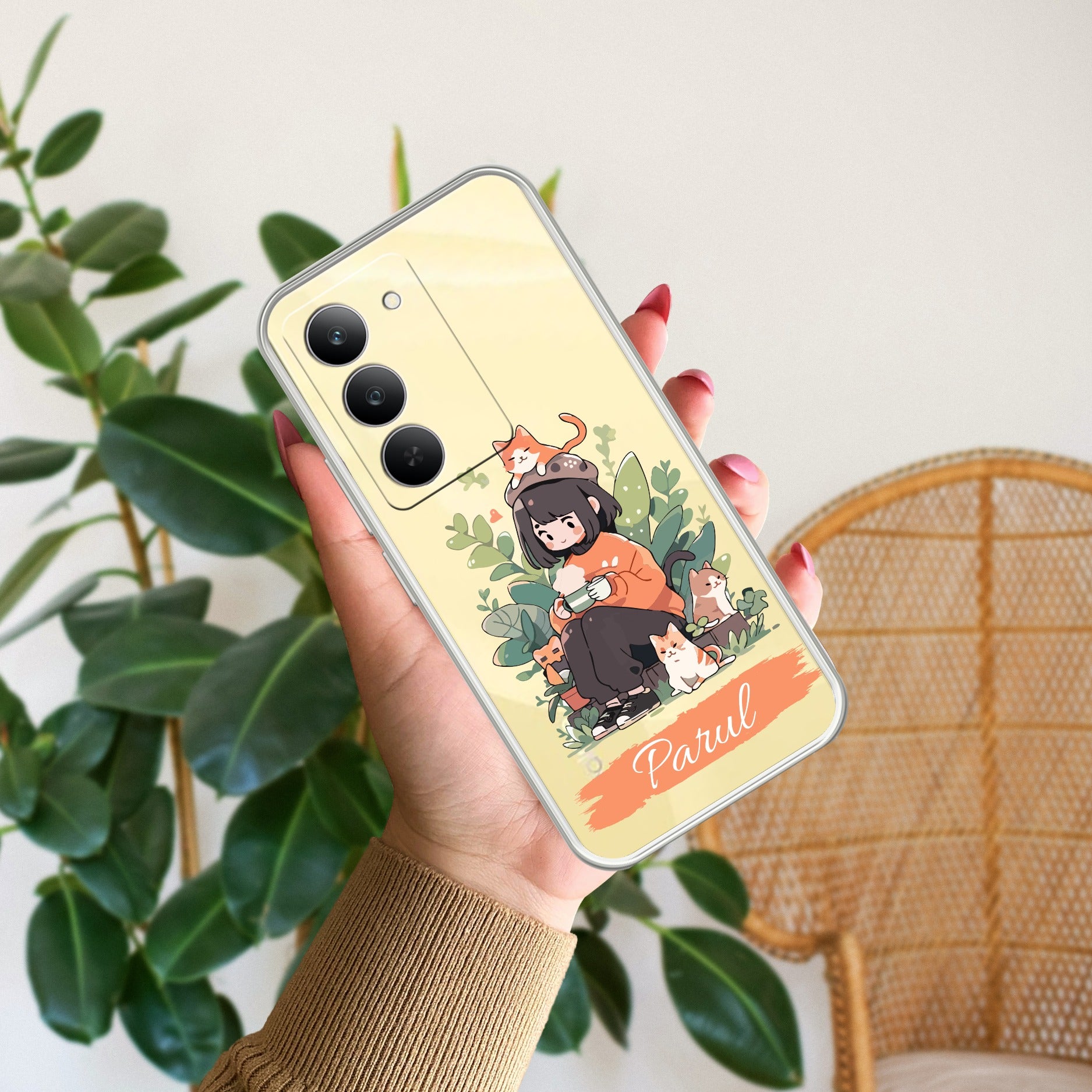 Cat Lover Customize Anti Yelllow Case For Realme 14x 5G