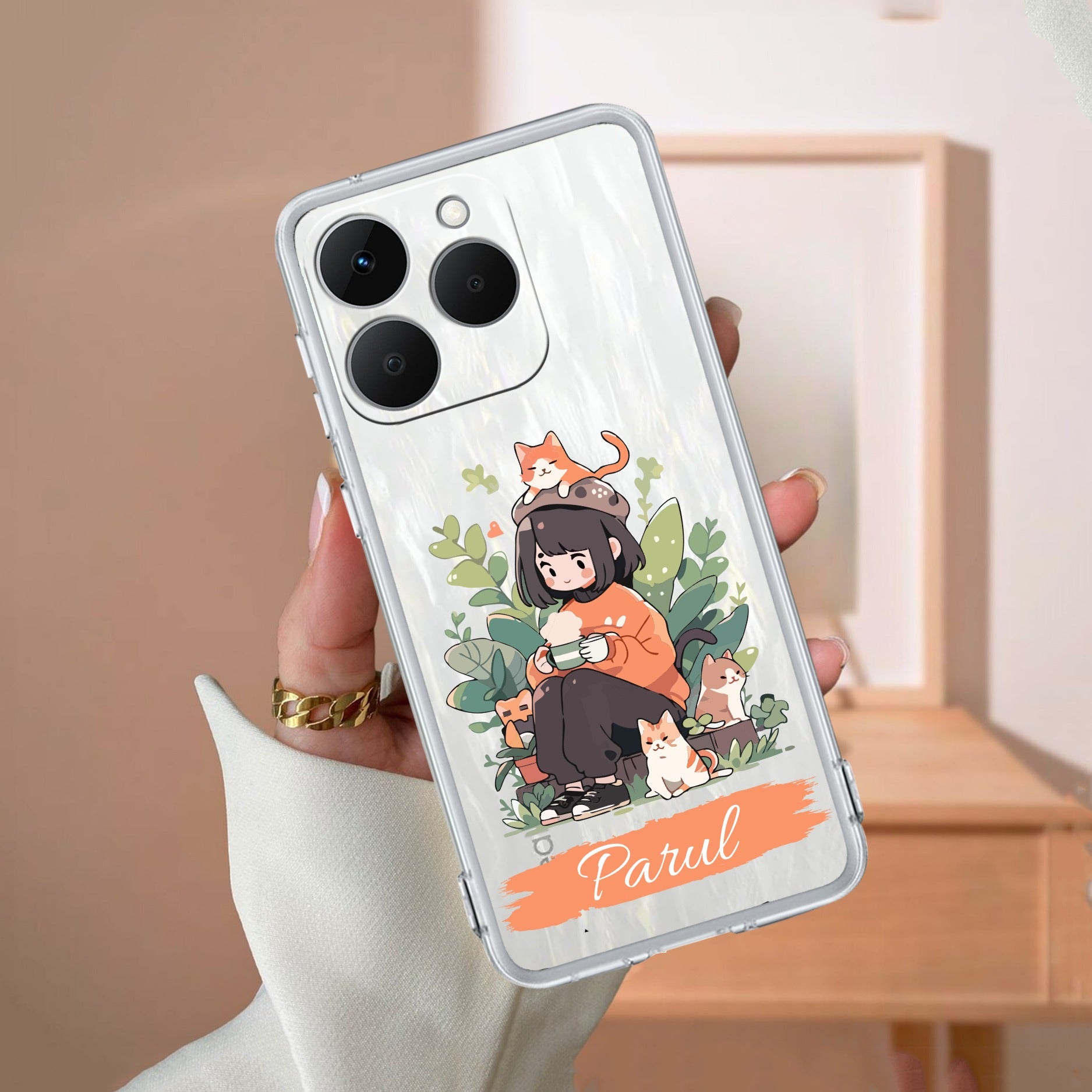 Cat Lover Customize Anti Yellow Case For Realme 15T 5G