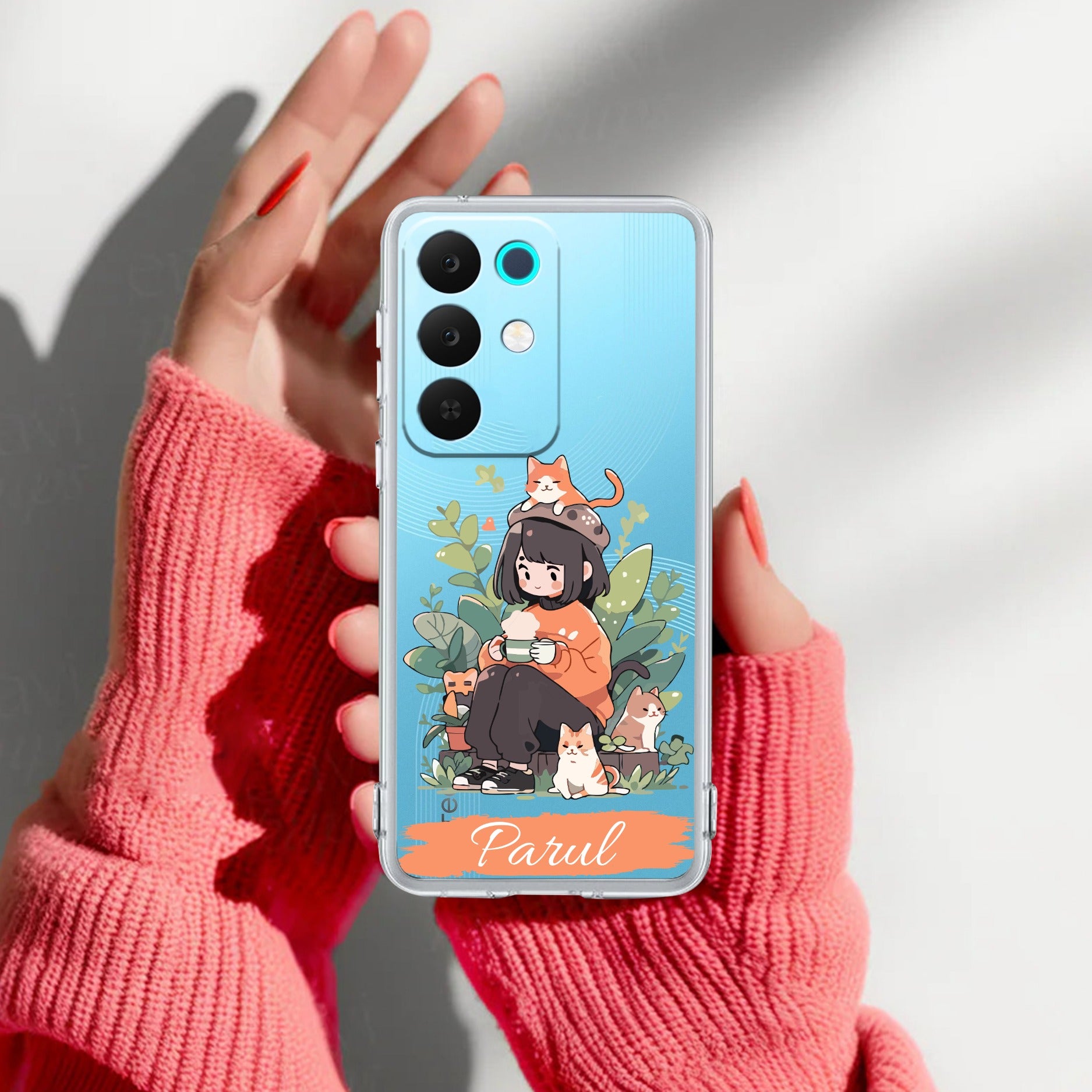 Cat Lover Customize Anti Yelllow Case For Realme 15X 5G
