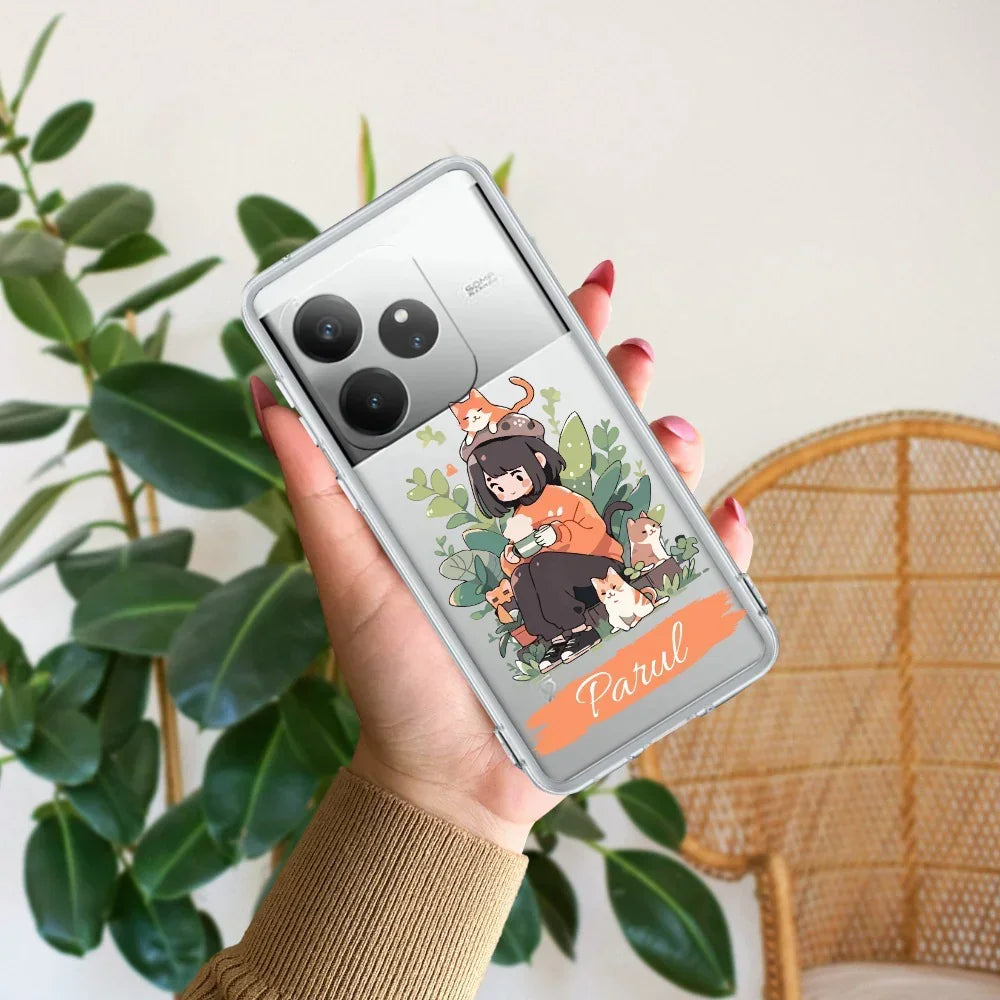 Cat Lover Customize Anti Yelllow Case For Realme GT 6 5G