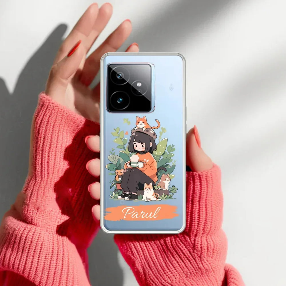 Cat Lover Customize Transparent Silicon Case For Realme GT 7T 5G