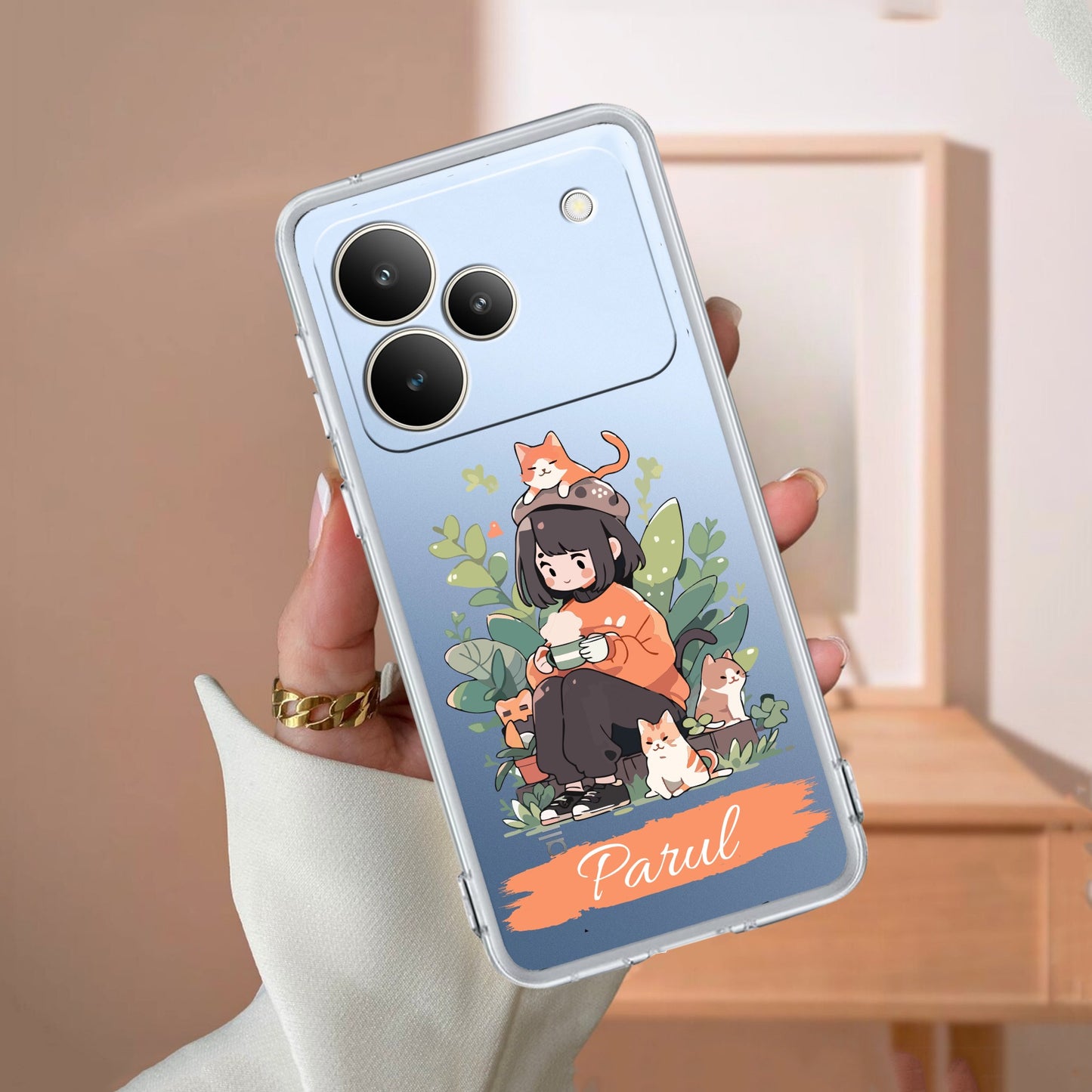 Cat Lover Customize Transparent Silicon Case For Realme/Narzo