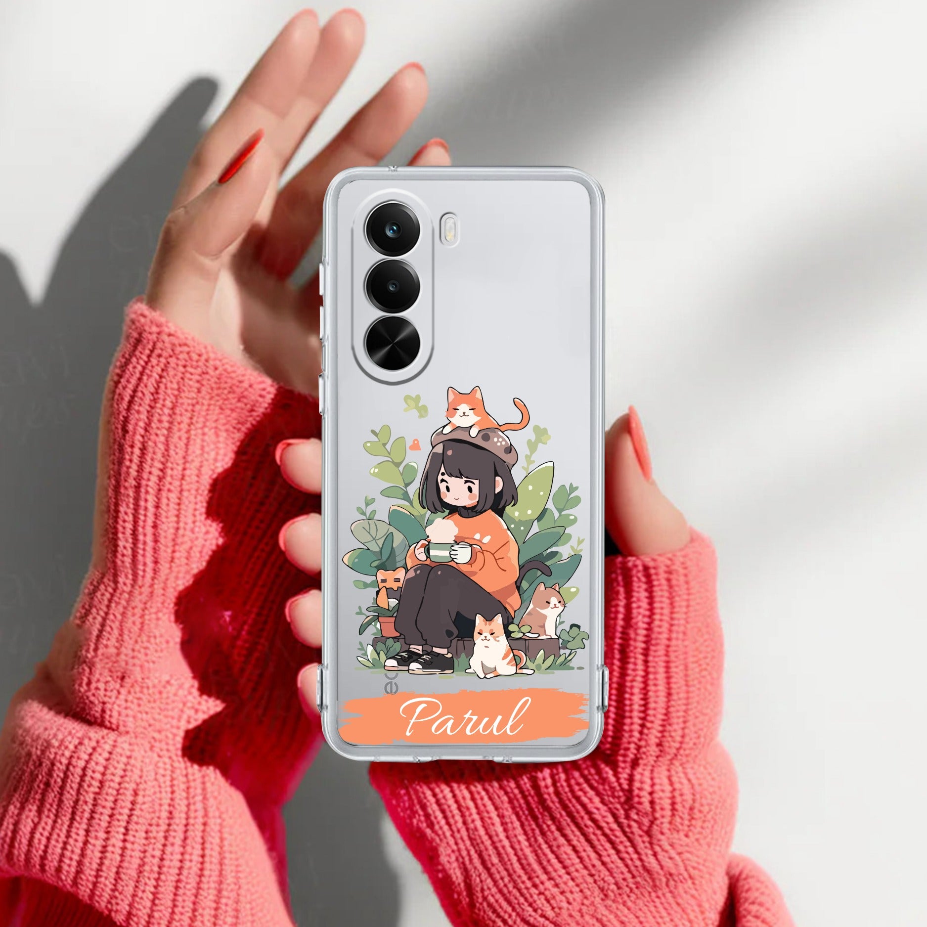 Cat Lover Customize Transparent Silicon Case For Realme P4x 5G