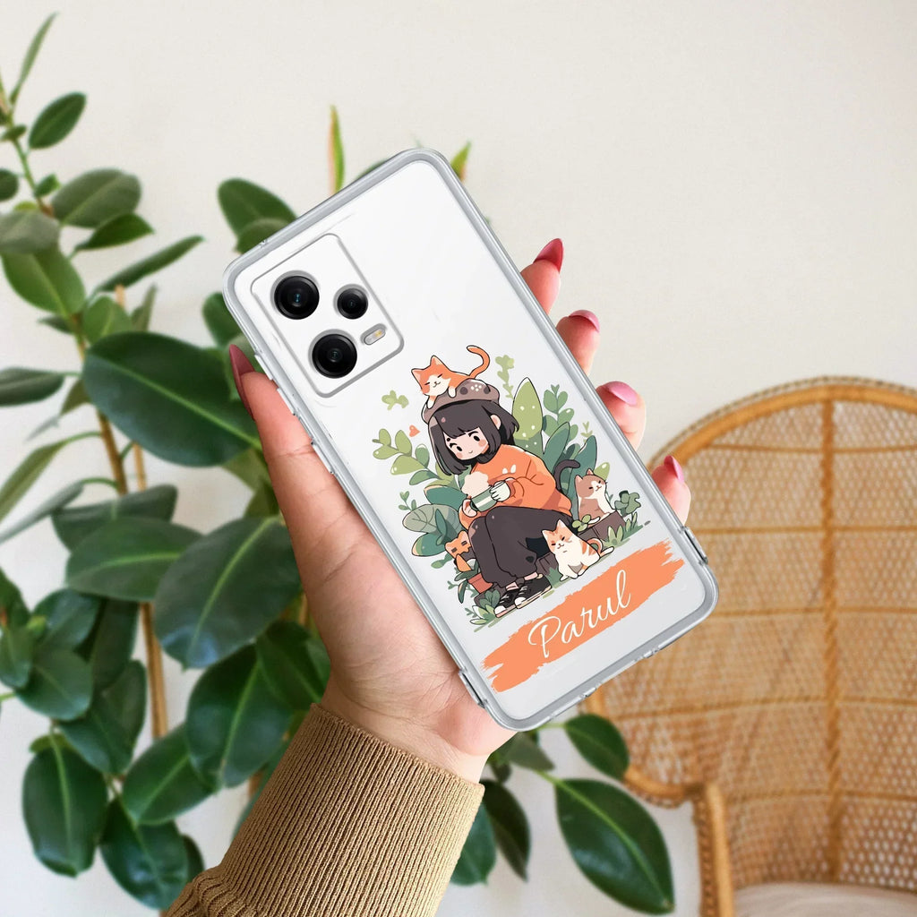 Cat Lover Customize Transparent Silicon Case For Redmi Note 15 5G