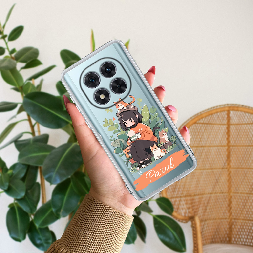 Cat Lover Customize Transparent Silicon Case For Redmi Note 14 Pro Plus 5G