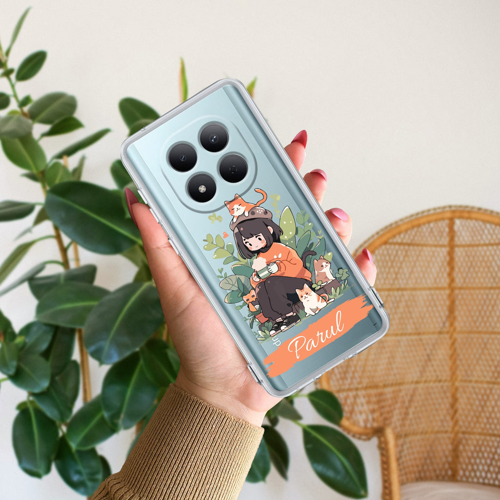 Cat Lover Customize Transparent Silicon Case For Redmi Note 15 Pro 5G