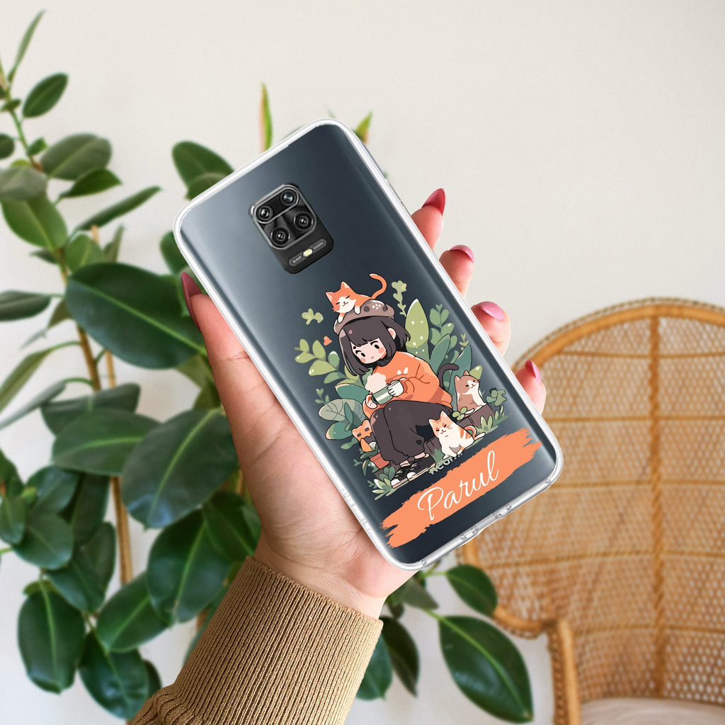 Cat Lover Customize Transparent Silicon Case For Redmi Note 9 Pro / Redmi Note 9 Pro Max / Redmi Note 10 lite