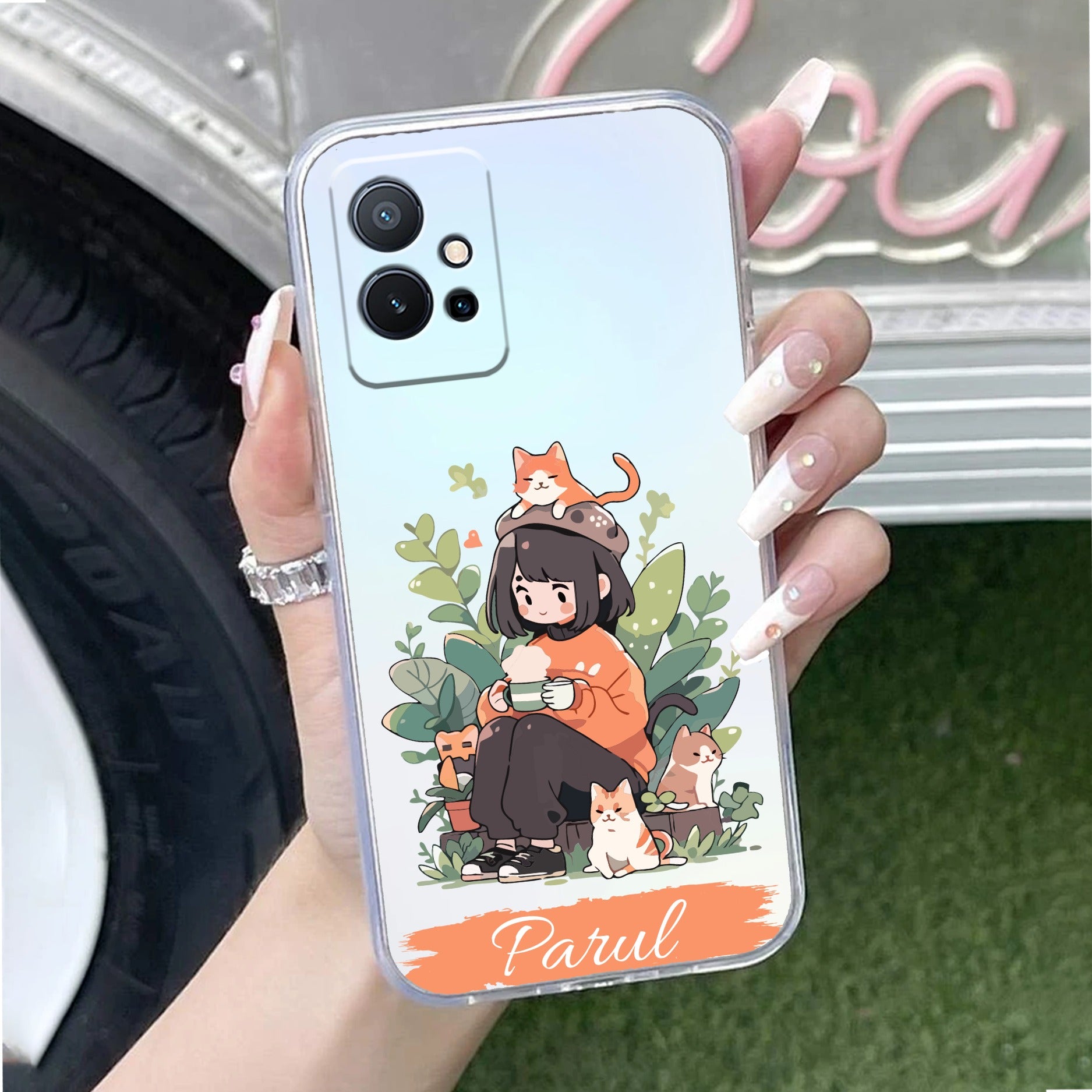 Cat Lover Customize Transparent Silicon Case For Vivo T1 5G