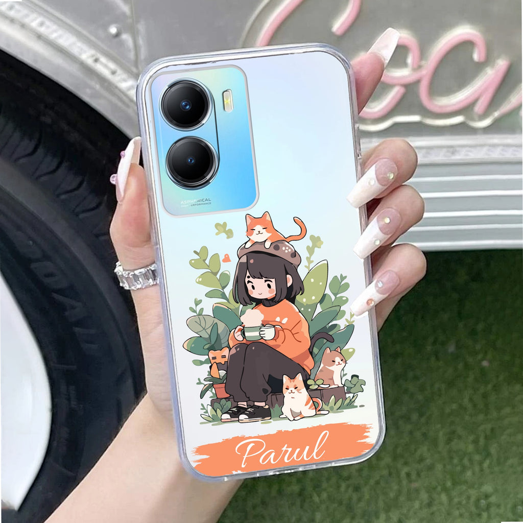 Cat Lover Customize Transparent Silicon Case For Vivo T2x 5G