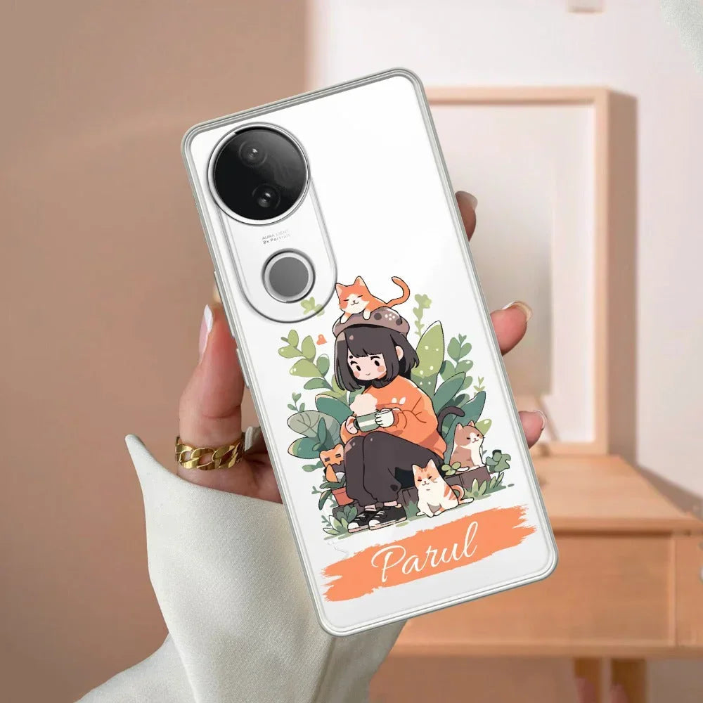 Cat Lover Customize Transparent Silicon Case For Vivo T3 Lite 5G