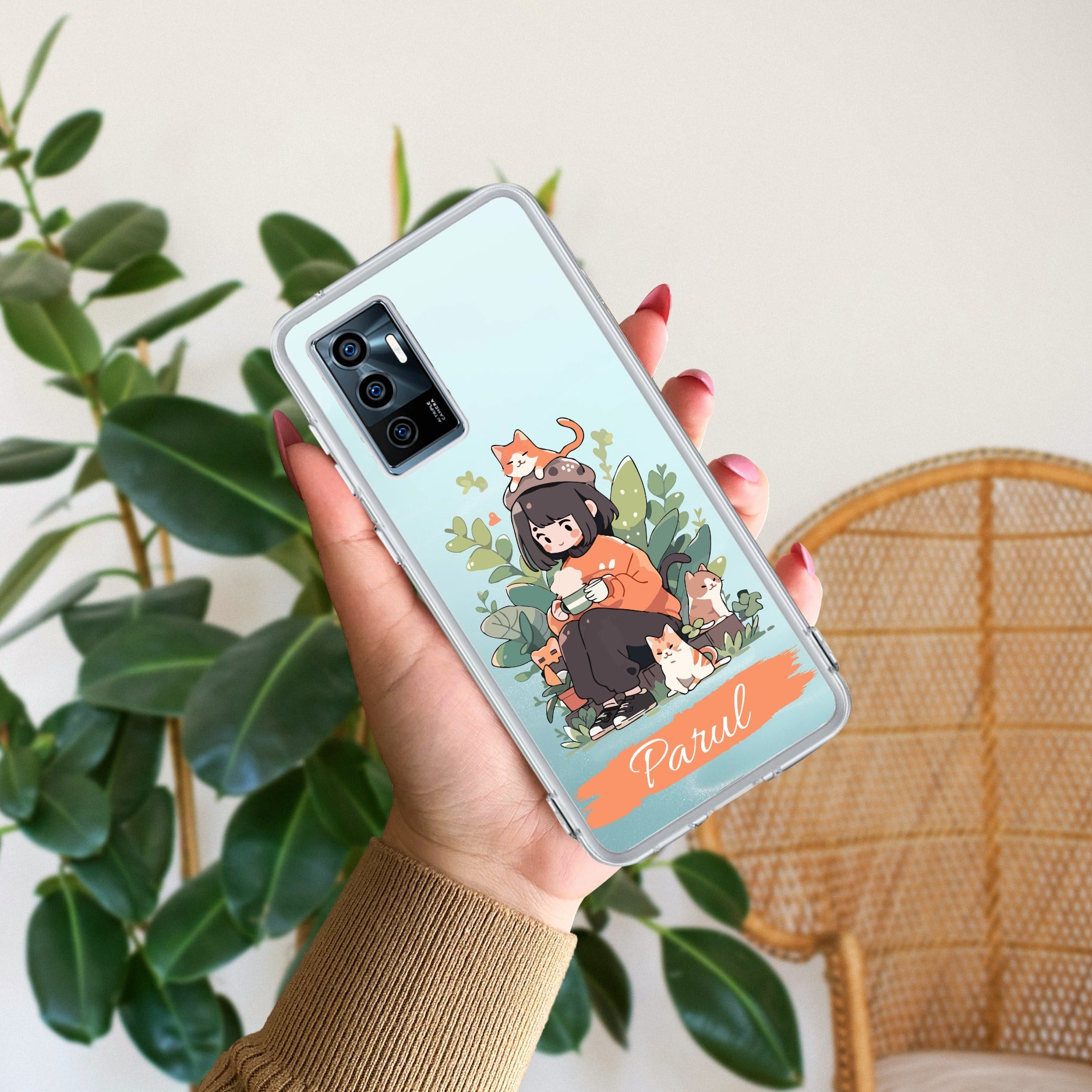 Cat Lover Customize Transparent Silicon Case For Vivo V23E