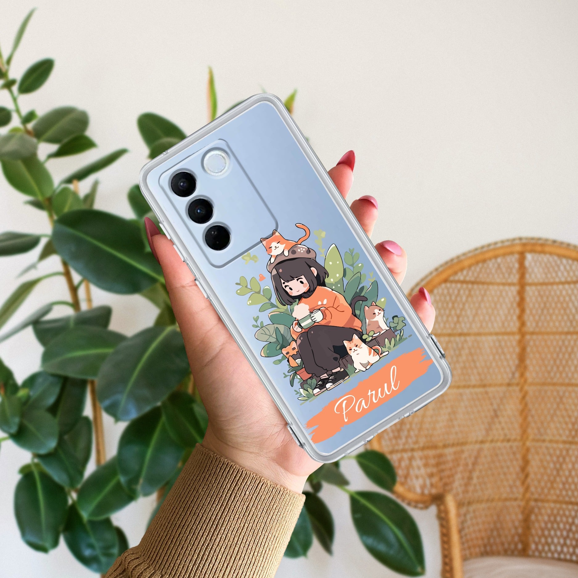 Cat Lover Customize Anti Yellow Case For Vivo V27 Pro 5G