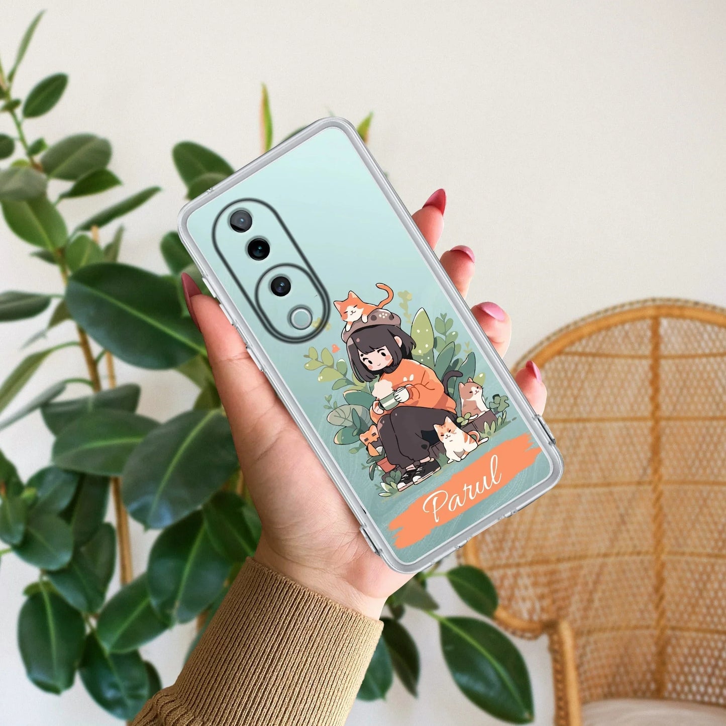 Cat Lover Customize Transparent Silicon Case For Vivo - ShopOnCliQ