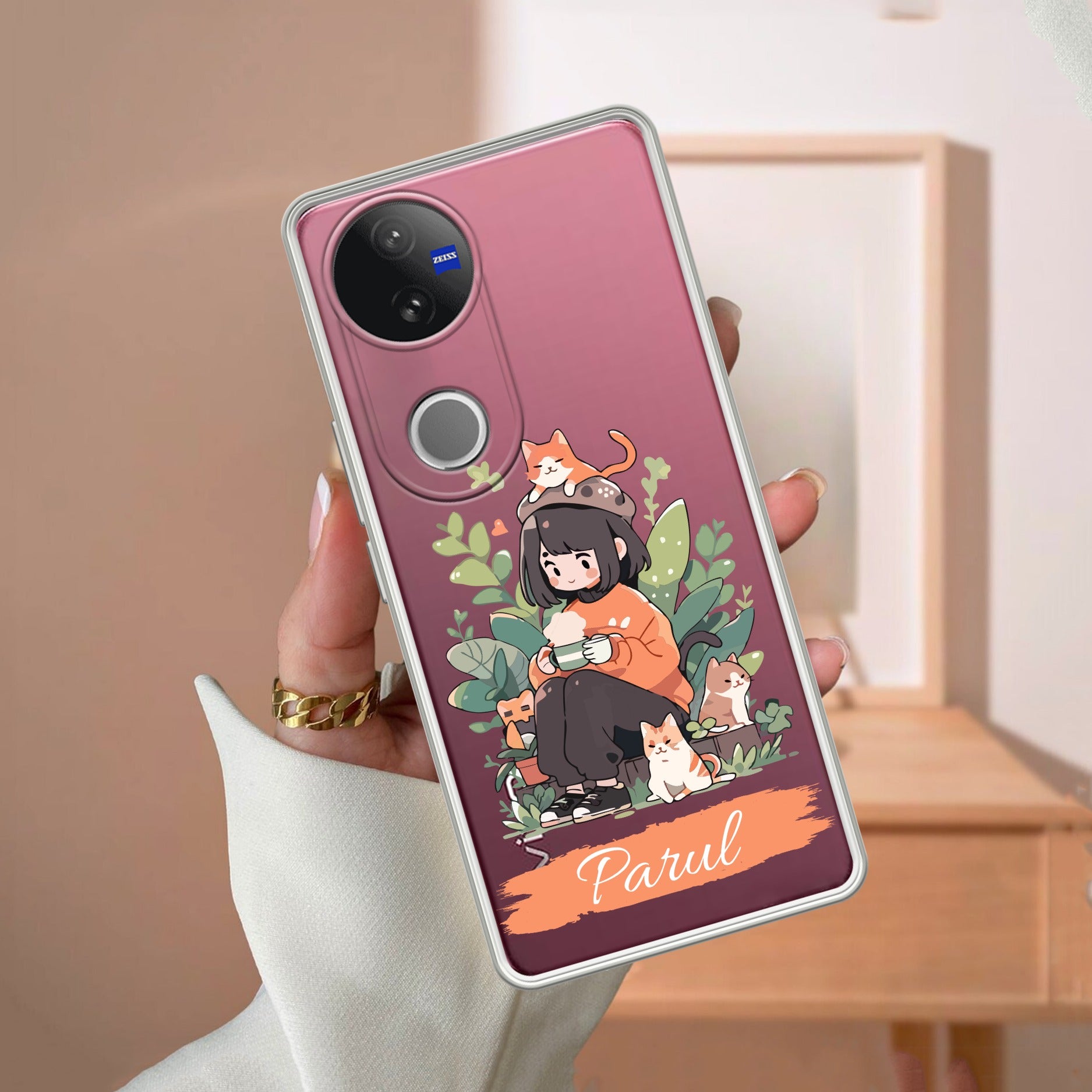 Cat Lover Customize Transparent Silicon Case For Vivo V50e 5G