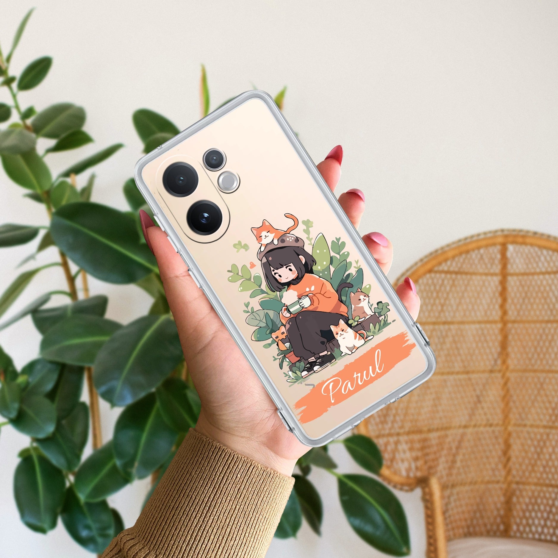 Cat Lover Customize Transparent Silicon Case For Vivo V60 5G