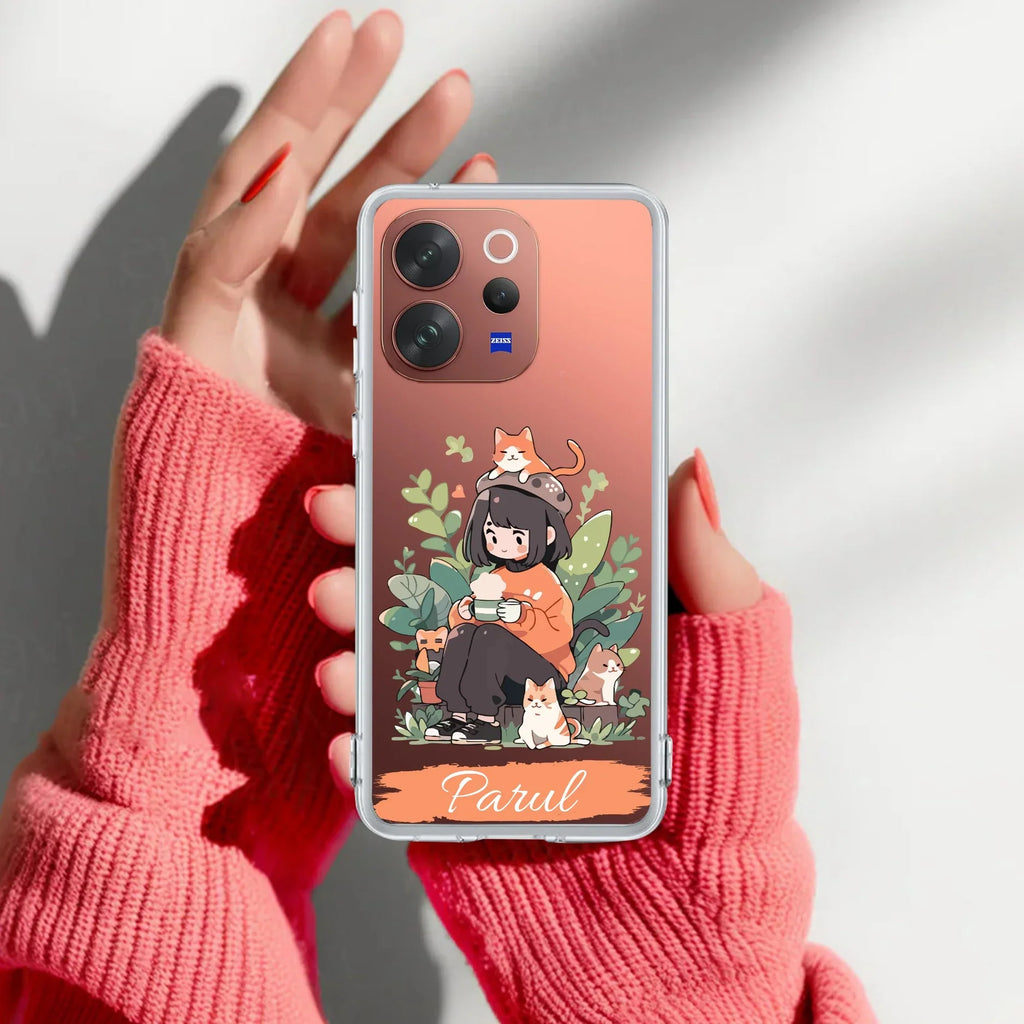 Cat Lover Customize Transparent Silicon Case For Vivo X200 FE