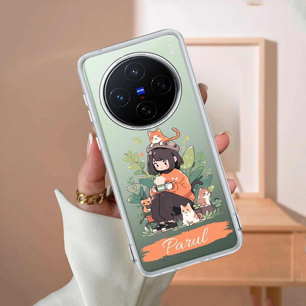 Cat Lover Customize Transparent Silicon Case For Vivo T3 Pro 5G