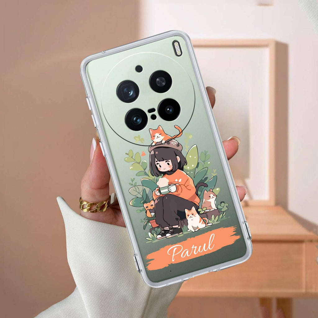 Cat Lover Customize Transparent Silicon Case For Vivo V60e 5G