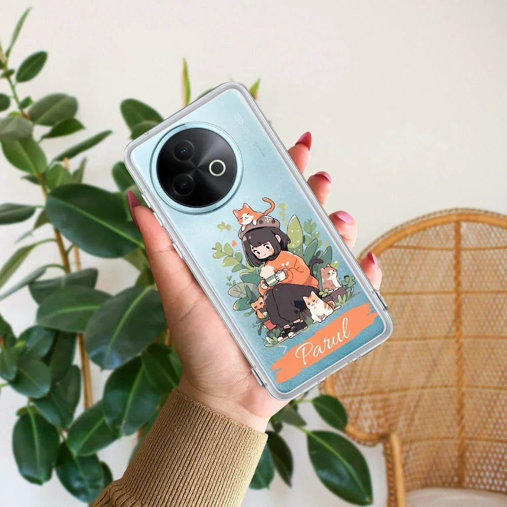 Cat Lover Customize Transparent Silicon Case For Vivo Y28s/ Y28e