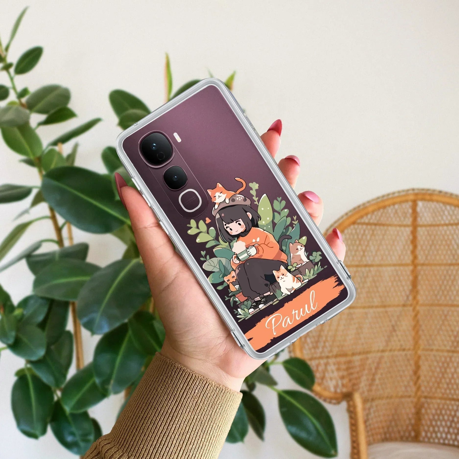 Cat Lover Customize Transparent Silicon Case For Vivo V40 5G