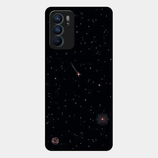 Celestial Design Glossy Metal Case Cover For Oppo Reno 6 5G