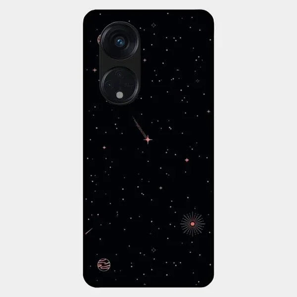 Celestial Design Glossy Metal Case Cover For Oppo Reno 8T 5G