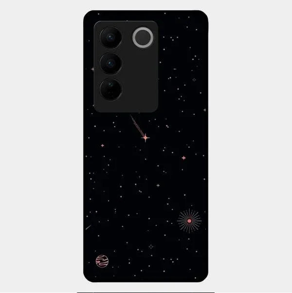Celestial Design Glossy Metal Case Cover For Vivo V27 Pro 5G