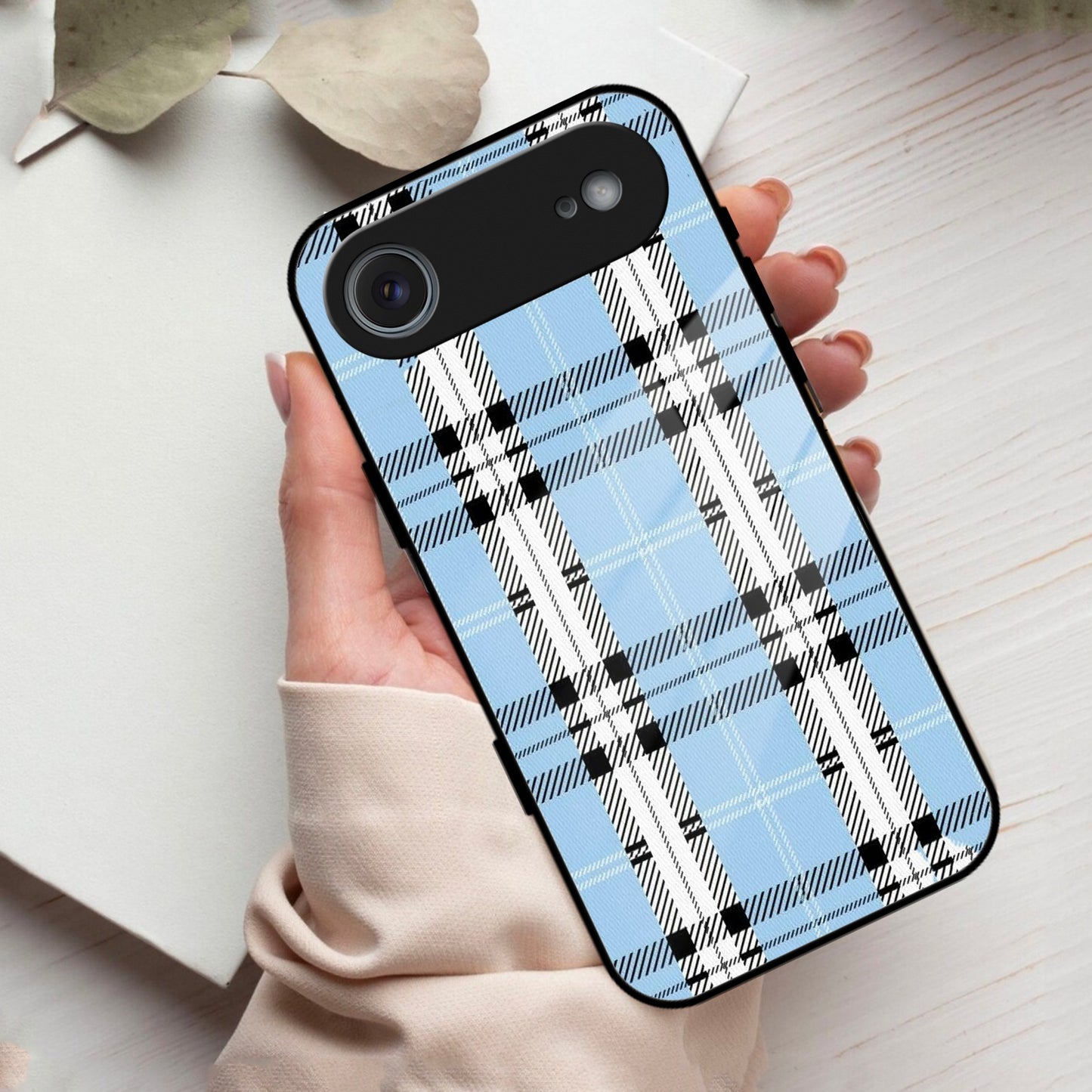 Check Glass Phone Case Cover For iPhone