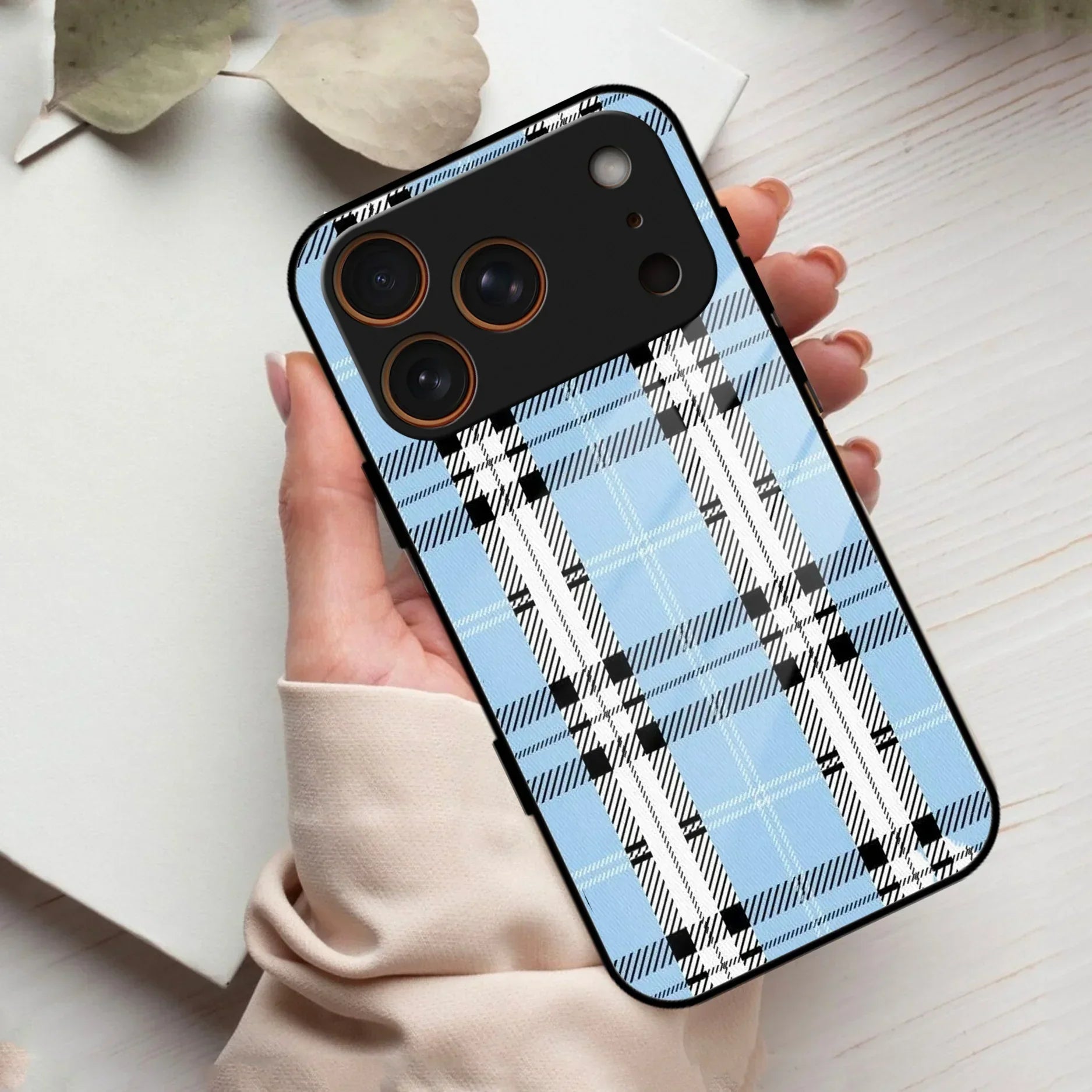 Check Glass Phone Case Cover For iPhone - ShopOnCliQ