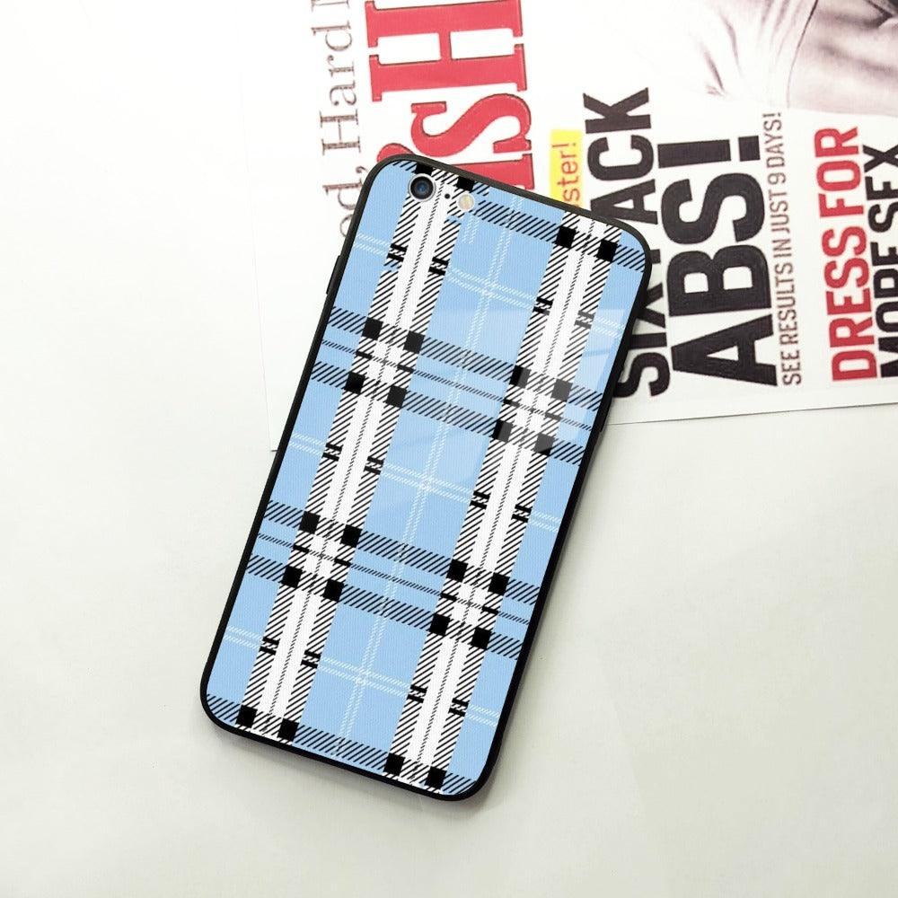 Check Glass Phone Case Cover For iPhone