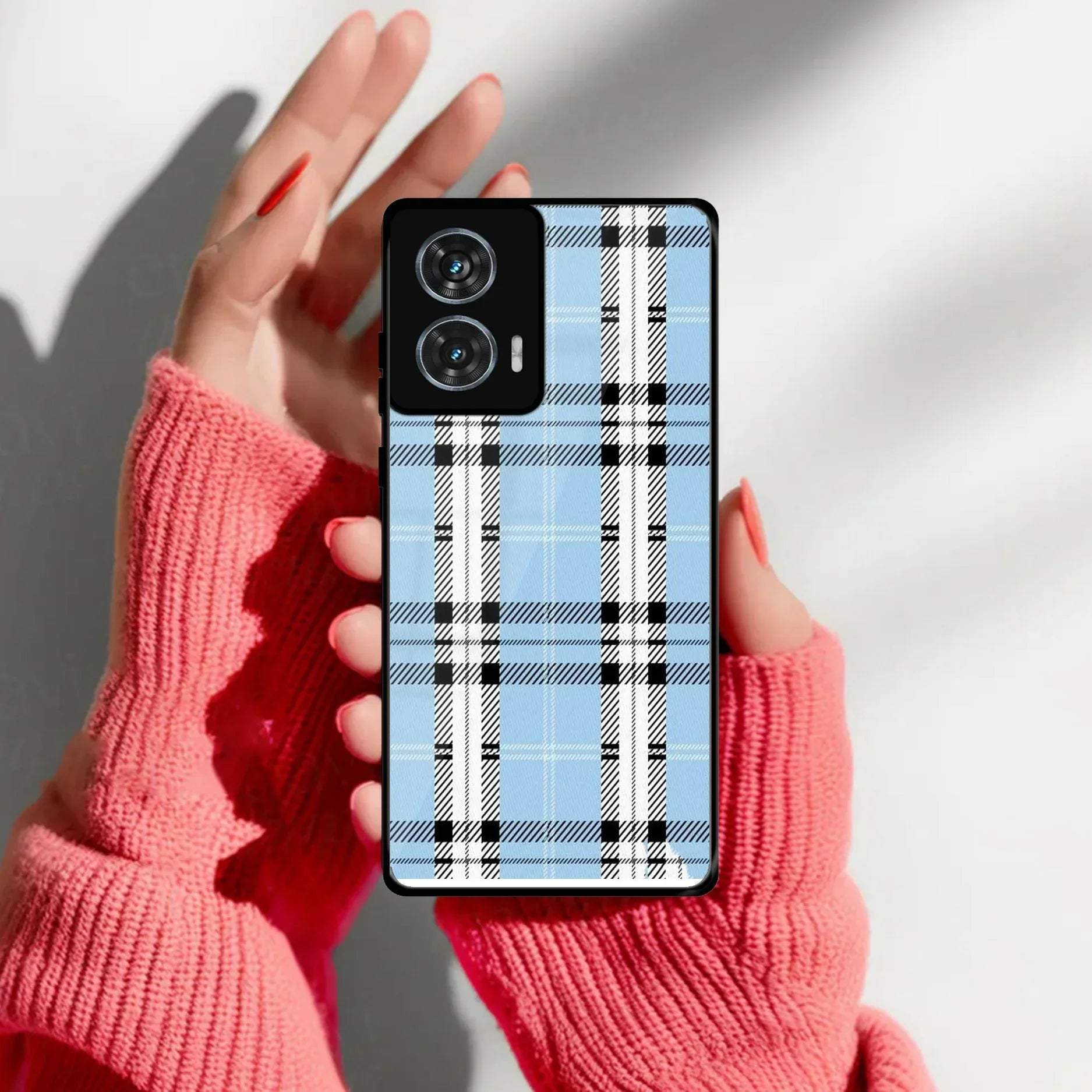 Check Glass Phone Case Cover For Motorola - ShopOnCliQ